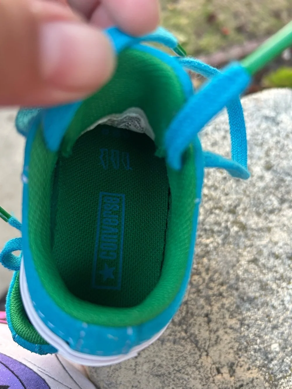 Converse Kids Teal and Green Low-Top Sneakers